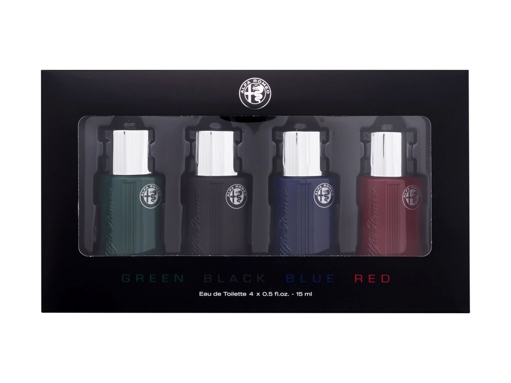 Alfa Romeo komplekt EDT Green 15ml + EDT Black 15ml + EDT Blue 15ml + EDT Red 15ml, meestele