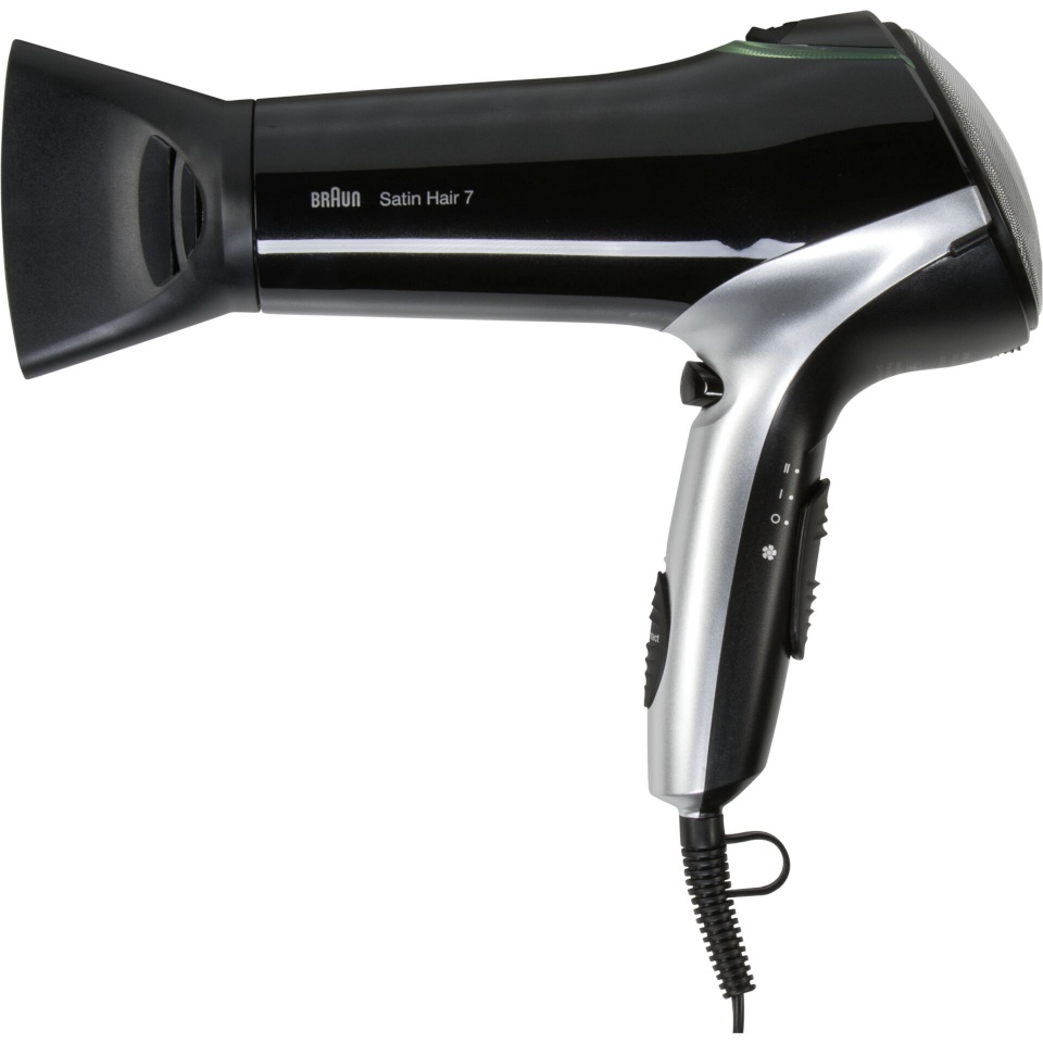 Braun föön HD710 Satin Hair 7 Iontec Hair Dryer, must/hõbedane