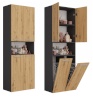 Top E Shop vannitoakapp NEL 2K DK ANT/ART KP bathroom storage cabinet Graphite, Oak