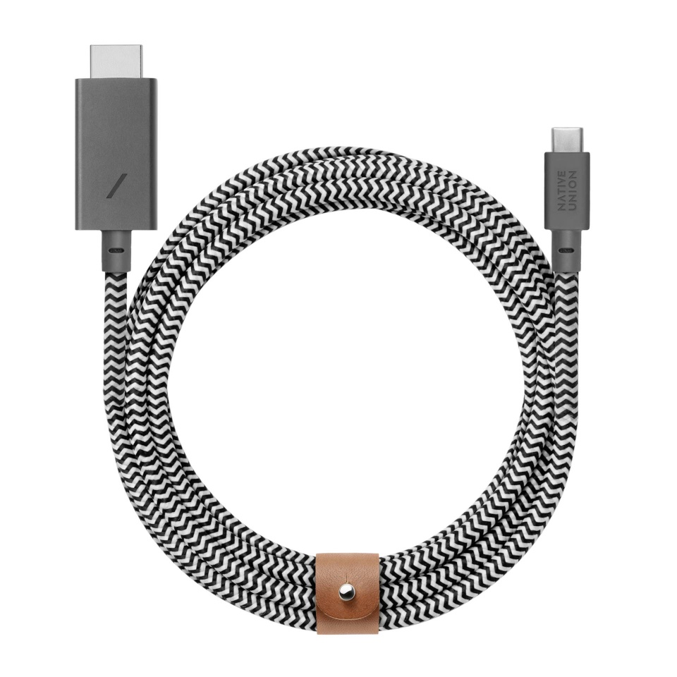 Native Union laadimiskaabel Belt cable USB-C to HDMI 3m Zebra