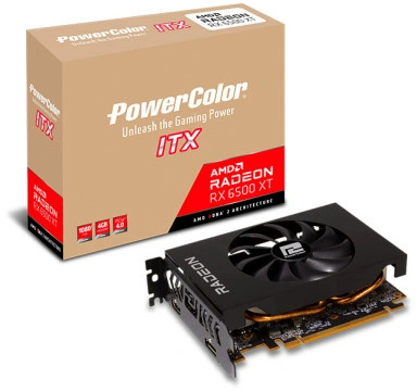 PowerColor videokaart AMD Radeon RX 6500 XT ITX 4GB GDDR6, AXRX 6500XT 4GBD6-DH