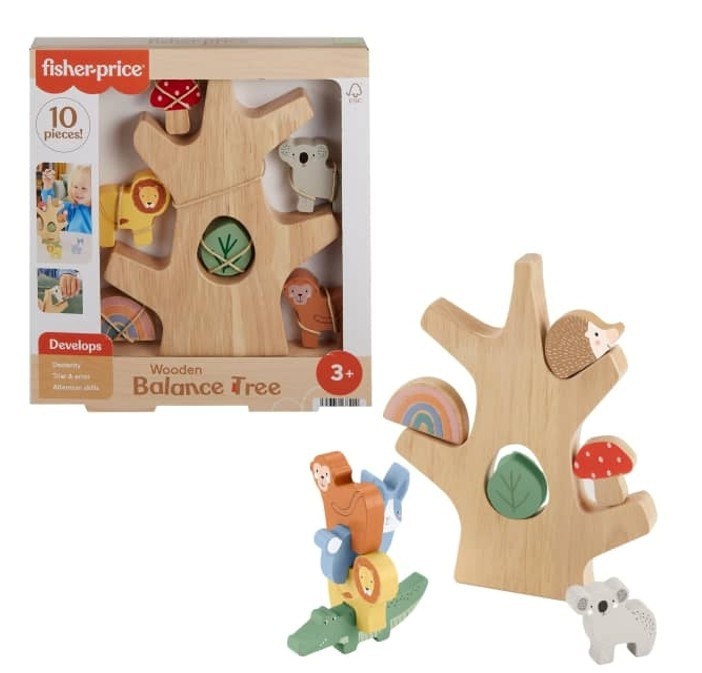 Fisher Price pusle puidust Drewniane drzewko Set klocków