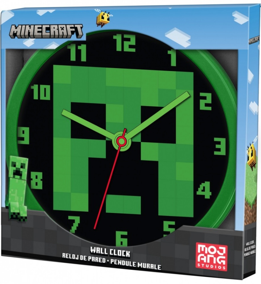 Kids Euroswan Wall Clock Minecraft 25 cm