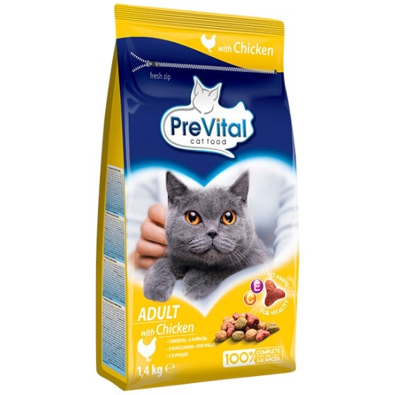 Prevital kuivtoit kassile Cat Food Adult with Chicken, 1,4kg