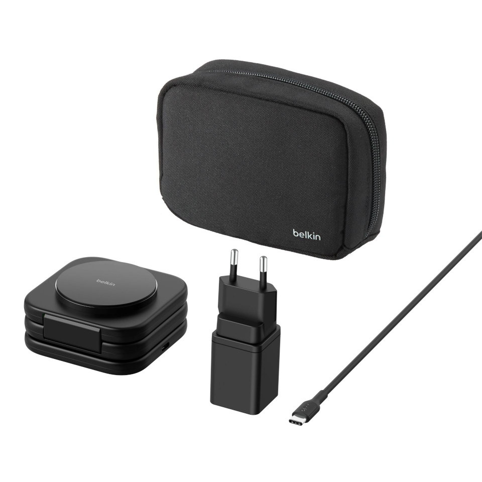 Belkin juhtmevaba laadija Boost Charge PRO Qi2 3in1 magn.einkl.Reiseladeg.WIZ024vfBK