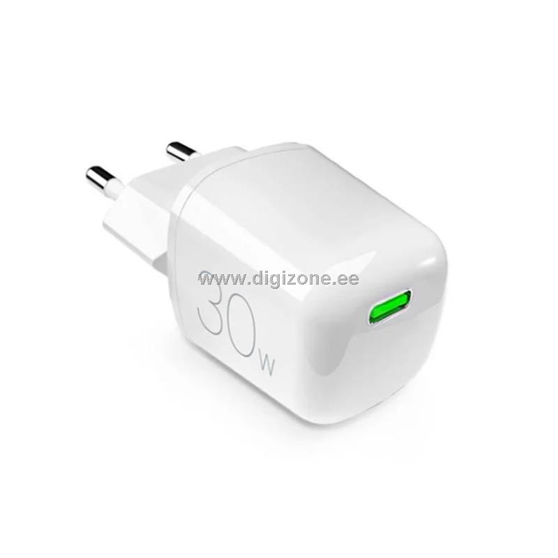 Puro laadija GaN 30W USB-C, valge
