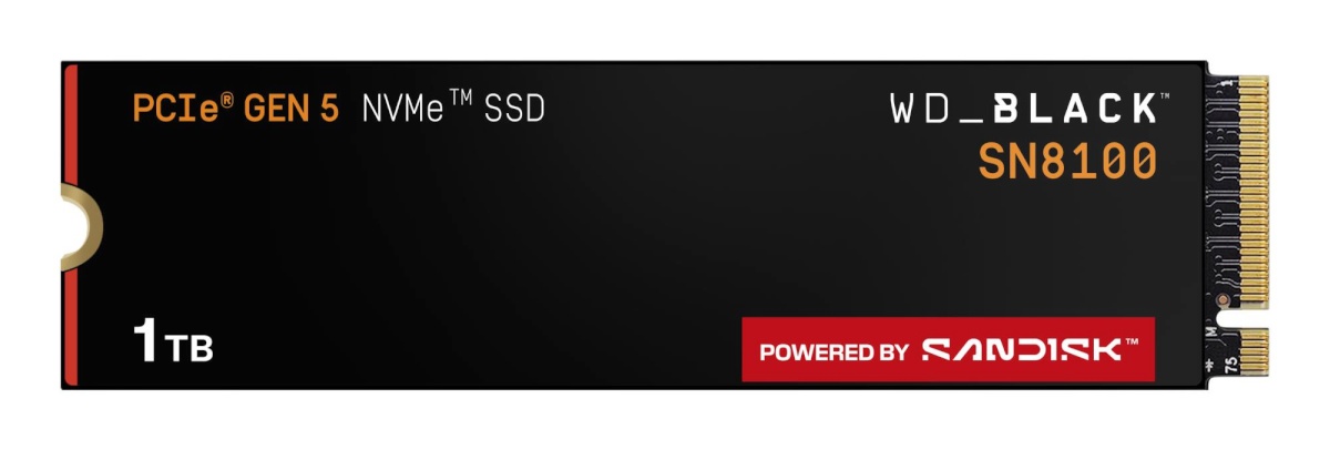 Sandisk kõvaketas SSD 2400xTBw Rating, NVMe Yes, pci Express 5.0, M.2, 1000 GB, powered By , must Sn8100,