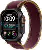 Apple Watch Ultra 4 49mm, GPS + Cellular, M/L, Black Titanium Case, Burgundy Trail Loop, must/pruun