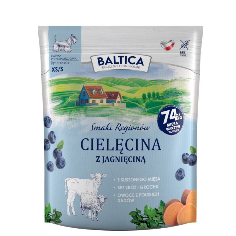 Baltica kuivtoit koerale Smaki Regionów Small Breeds Veal with Lamb, 1kg