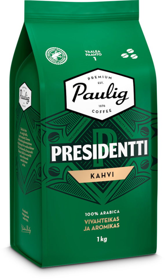 Paulig kohvioad Presidentti Light Roast Coffee Beans, 1kg