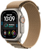 Apple Watch Ultra 4 49mm, GPS + Cellular, M, Natural Titanium Case with Desert Alpine Loop, titaan / helepruun
