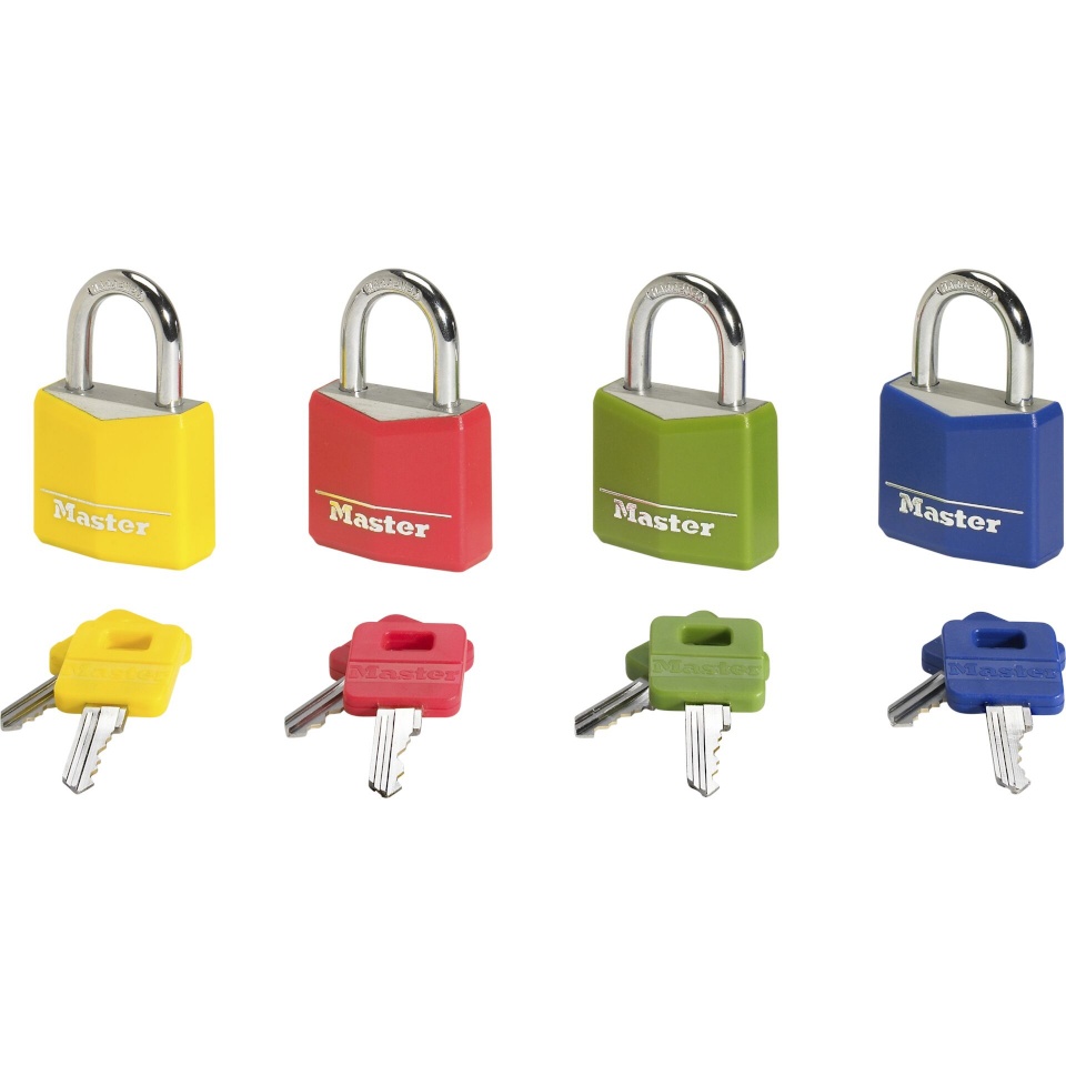 Master Lock tabalukud 9131EURDCOL Set of 4 Steel U-Locks 30mm, mitmevärviline
