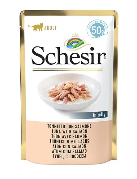Agras Pet Foods kassitoit Schesir in Jelly Tuna with Salmon, 50g