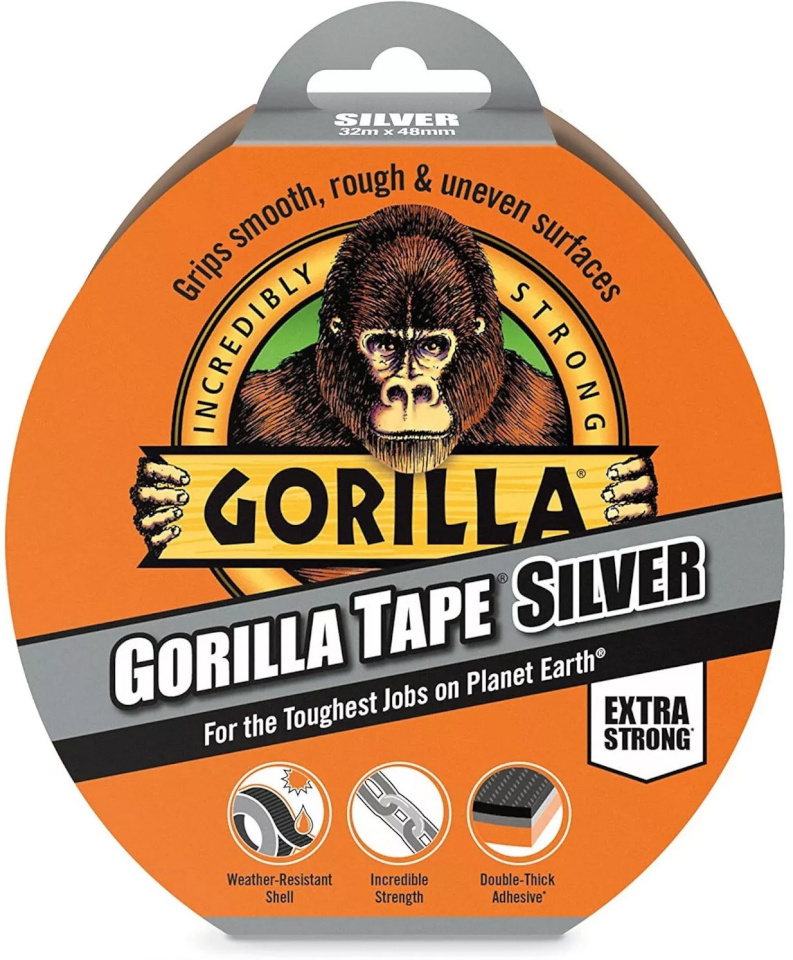Gorilla teip Utility Silver, 32m