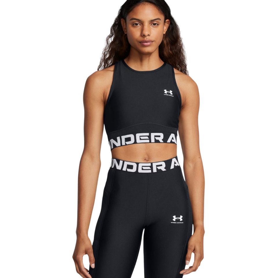 Under Armour T-särk naistele Heatgear Rib Tank must 1388694 001 suurus XXL