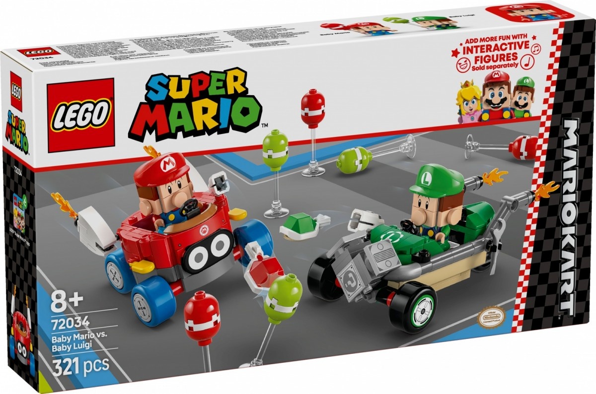 LEGO klotsid 72034 Super Mario - Mario Kart: Baby Mario vs. Baby Luigi