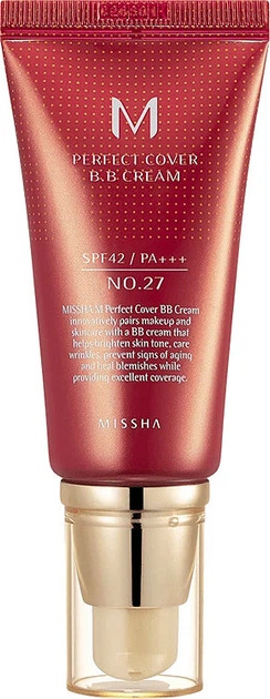 Missha M BB kreem Perfect Cover BB Cream EX 50ml, No.27 Honey Beige, naistele