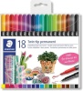 Staedtler fiiberoptiline pliiats 2-Head Fiber Tip Pen, 18 eri värvi