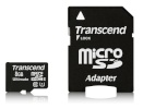 Transcend mälukaart microSDHC 8GB Class 10 UHS-I + adapter