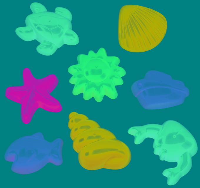 Ecoiffier liivavormid mereloomad 8tk.