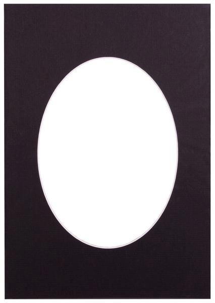 Paspartuu 15x21, must ovaal