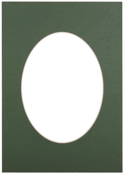 Paspartuu 15x21, roheline ovaal