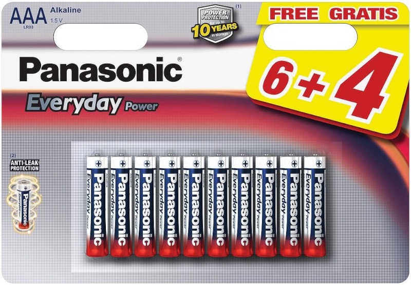 Panasonic patarei LR03EPS/10BW (6+4)