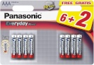 Panasonic patarei LR03EPS/8B (6+2)
