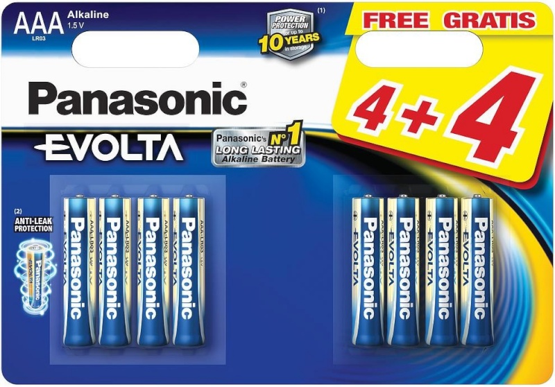 Panasonic patarei Evolta AAA 4+4tk. (LR03EGE/8B)