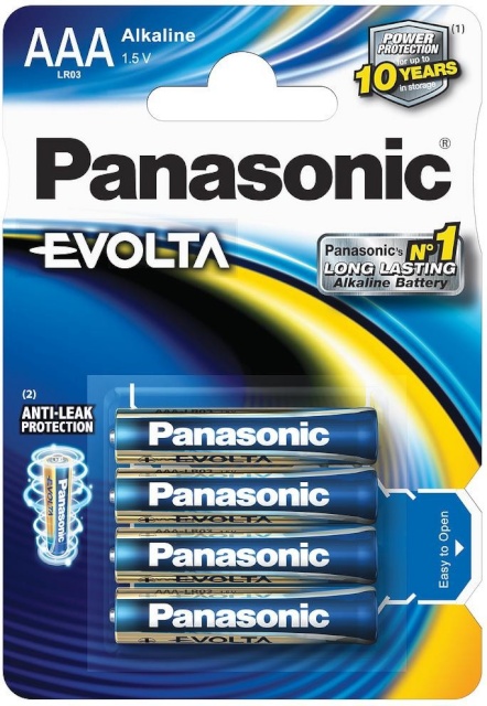 Panasonic patarei Evolta AAA 4tk (LR03EGE/4B)