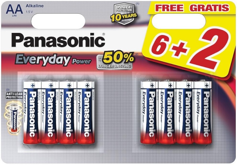 Panasonic patarei LR6EPS/8B (6+2)