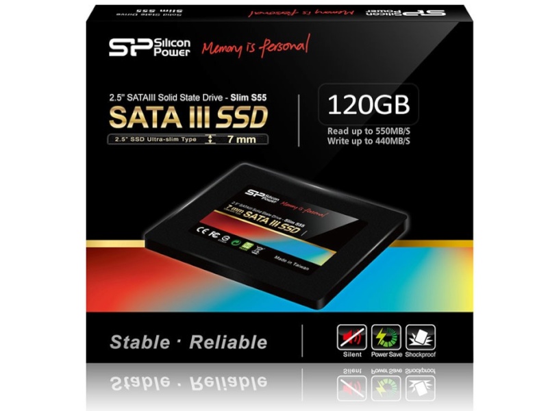 Silicon Power kõvaketas SSD SLIM S55 120GB 2.5 SATA3 520/330MB/s 7mm