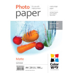 ColorWay fotopaber Matte Photo Paper, A4, 190 g/m2, 20 lehte