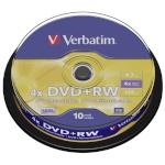 Verbatim toorik 1x10 Verbatim DVD+RW 4,7GB 4x Speed matte silver Cakebox
