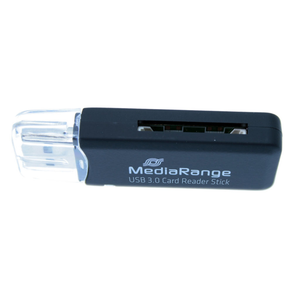 MediaRange mälukaardilugeja  USB 3.0 Card Reader Stick (Black) (MRCS507), must