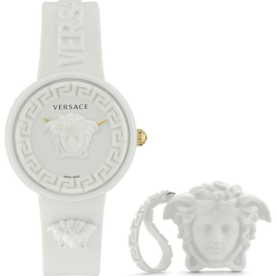 Versace naiste kell MEDUSA POP 3H + WHITE SILICON PURSE (Ø 39mm)