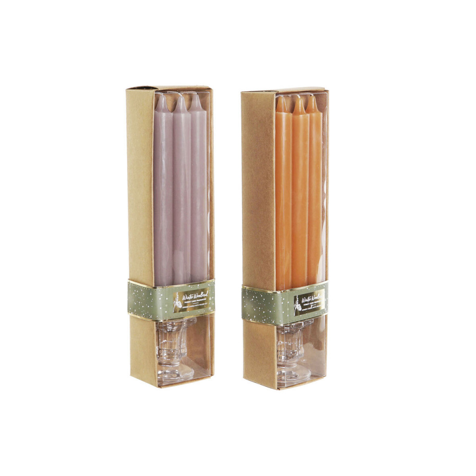 Dkd Home Decor Küünlad DKD Home Decor hall oranž Jõulud 2 x 2 x 20 cm (4 Tükid, osad) (2 Ühikut)