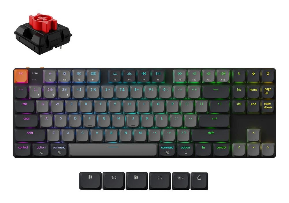 Keychron klaviatuur Wireless K1 Rgb must K1x-b1