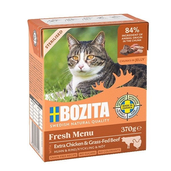 Bozita kassitoit Fresh Menu Sterilised Extra Chicken with Beef, 370g
