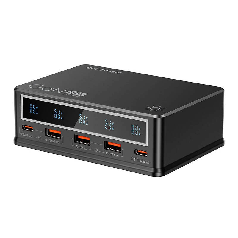 BlitzWolf Desktop Charger BW-i9 110W PD 3xUSB-A, 2xUSB-C must