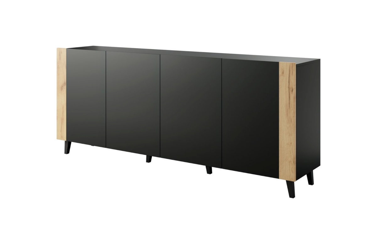 Cama Meble puhvetkapp FARO chest 200x42x82 matte must + oak craft
