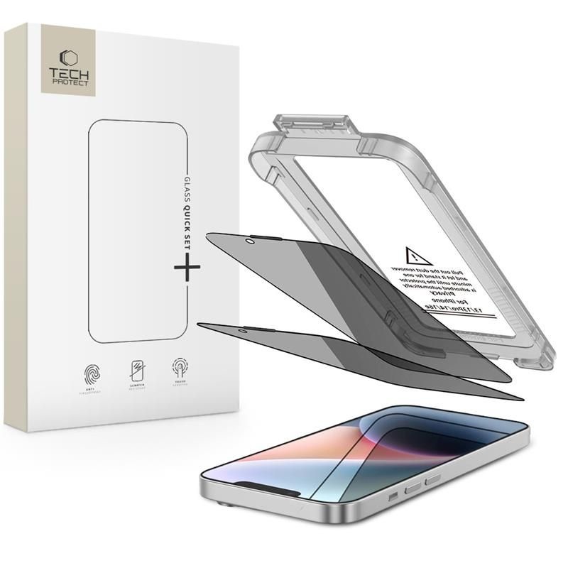 SZKŁO PRYWATYZUJĄCE Tech-Protect QUICK SET SPY+ 2-PACK iPhone 13 / 13 Pro / 14 / 16E PRIVACY