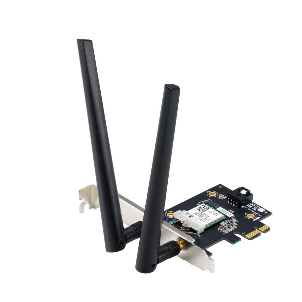 Asus ruuter WiFi 7 PCI-E Adapter with 2 external antennas | PCE-BE6500 | 802.11be | Mesh Support No | MU-MiMO No | No mobile broadband