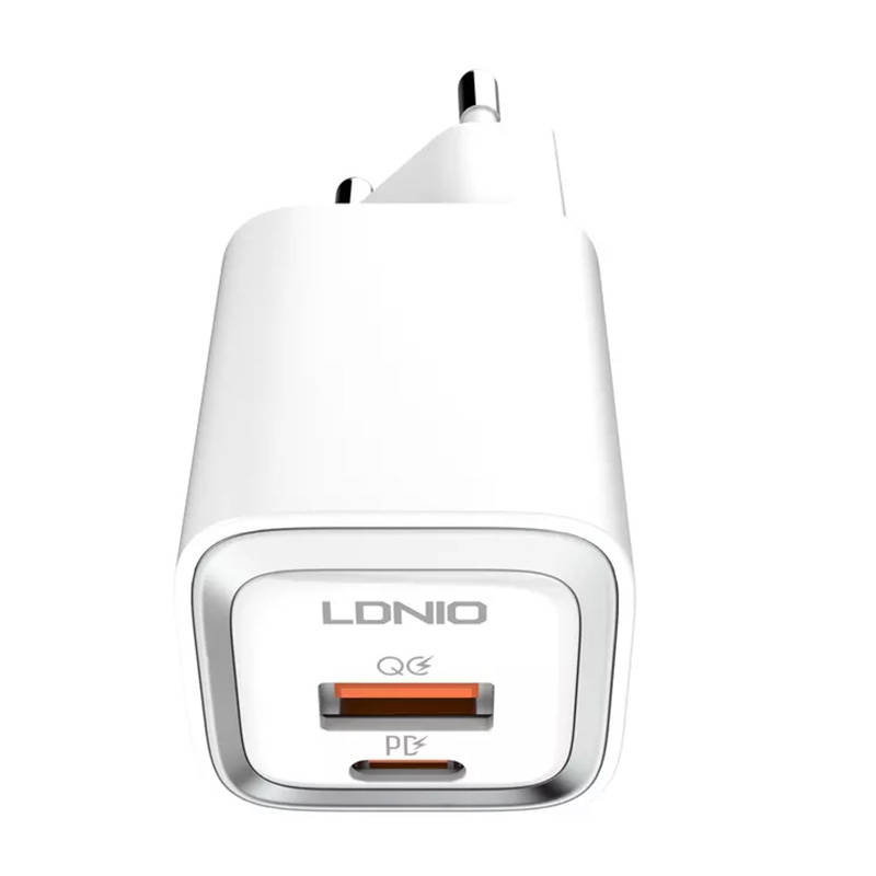 LDNIO Wall charger A2318M USB, USB-C + USB-C - Lightning Cable