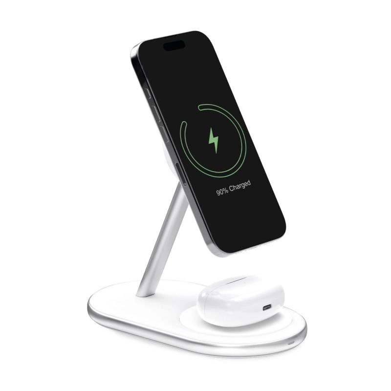Puro 2-in-1 Mag Station Wireless Charging Station for Phone and Headphones - White