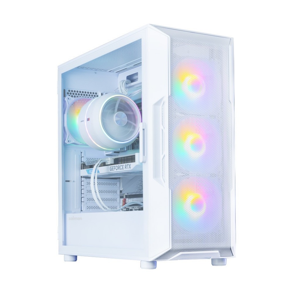 Zalman korpus PC case I3 NEO V2 Mid Tower RGB fan x4 valge