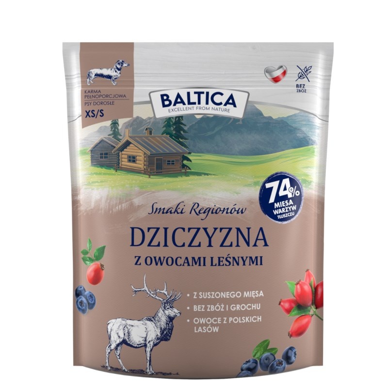 Baltica kuivtoit koerale Smaki Regionów Small Breeds Venison with Forest Fruits, 1kg