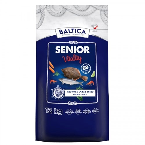 Baltica kuivtoit koerale Excellent Senior Vitality Baltic Fish Medium and Large Breeds, 12kg