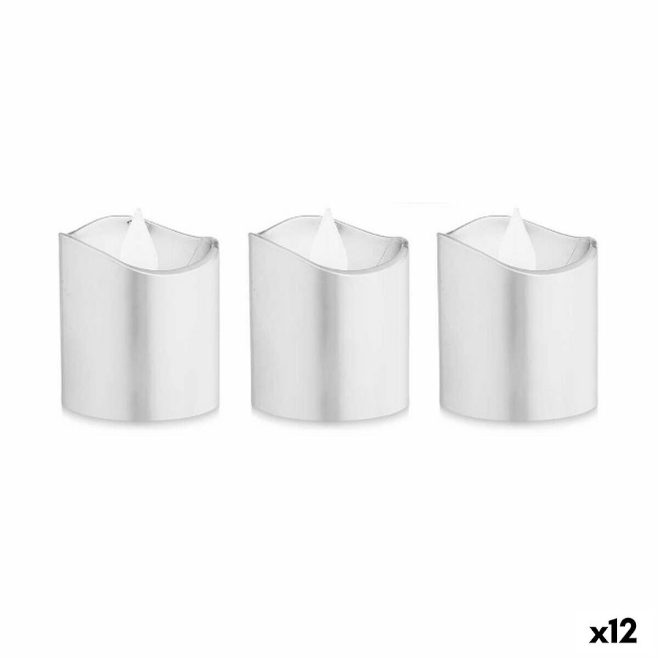 Gift Decor Küünla Komplekt LED Hõbedane 3,7x3,7x5cm (12tk)