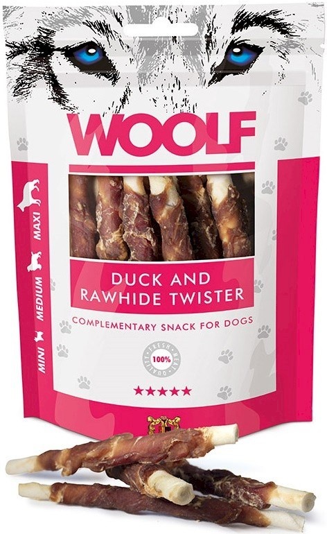 Woolf maius koerale Duck Rawhide Twister, 100g